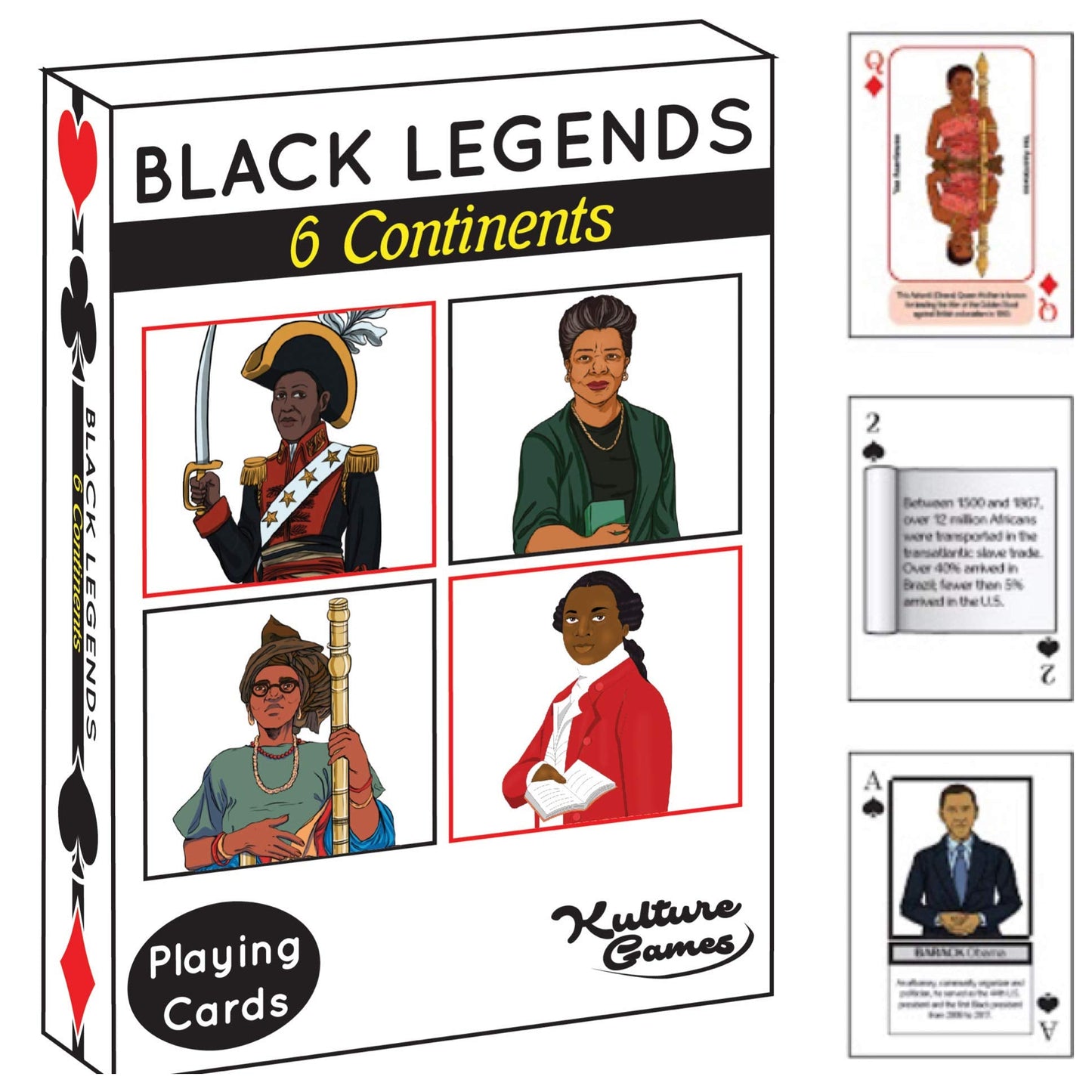 Kulture Games Playing Cards: Black Legends – Inspirational Legends Trivia Card Game for Family & Adult Game Nights