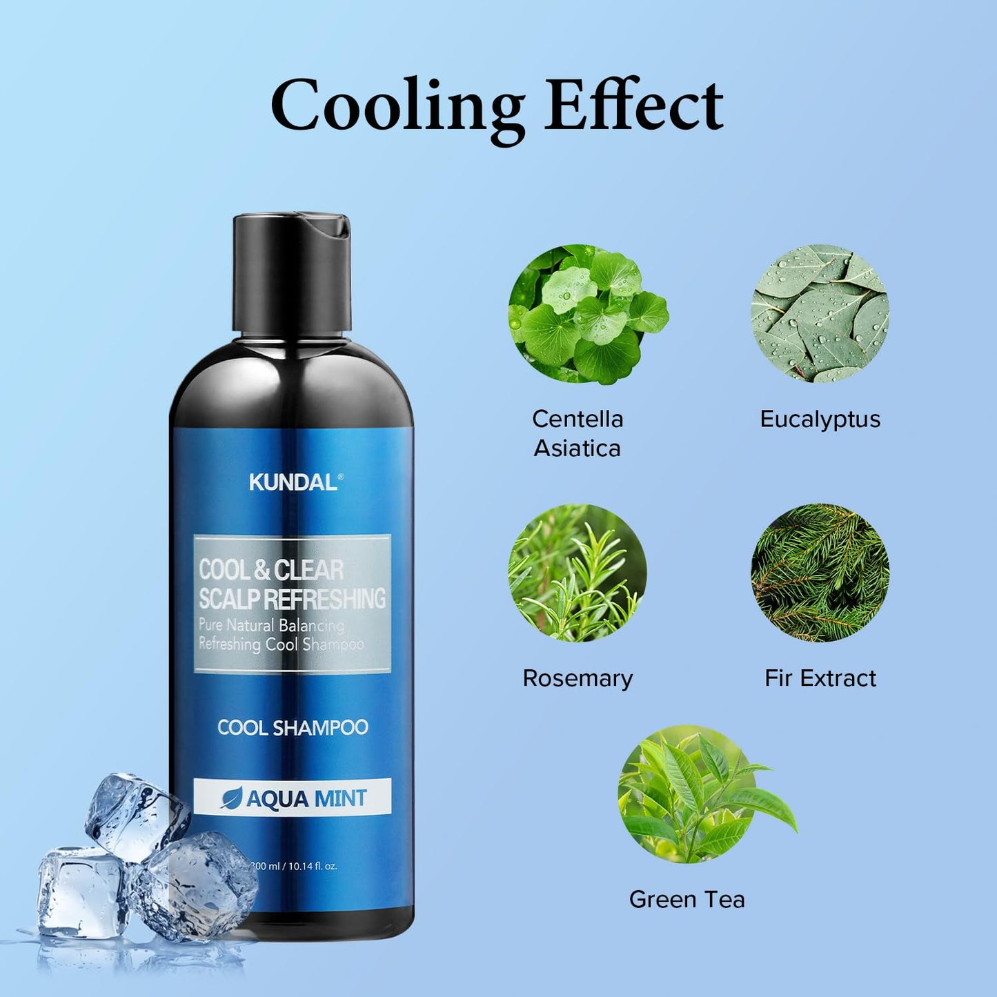 KUNDAL Aqua Mint Shampoo – Hair & Scalp Care with Eucalyptus, Tea Tree & Argan Oil (Pack of 2)