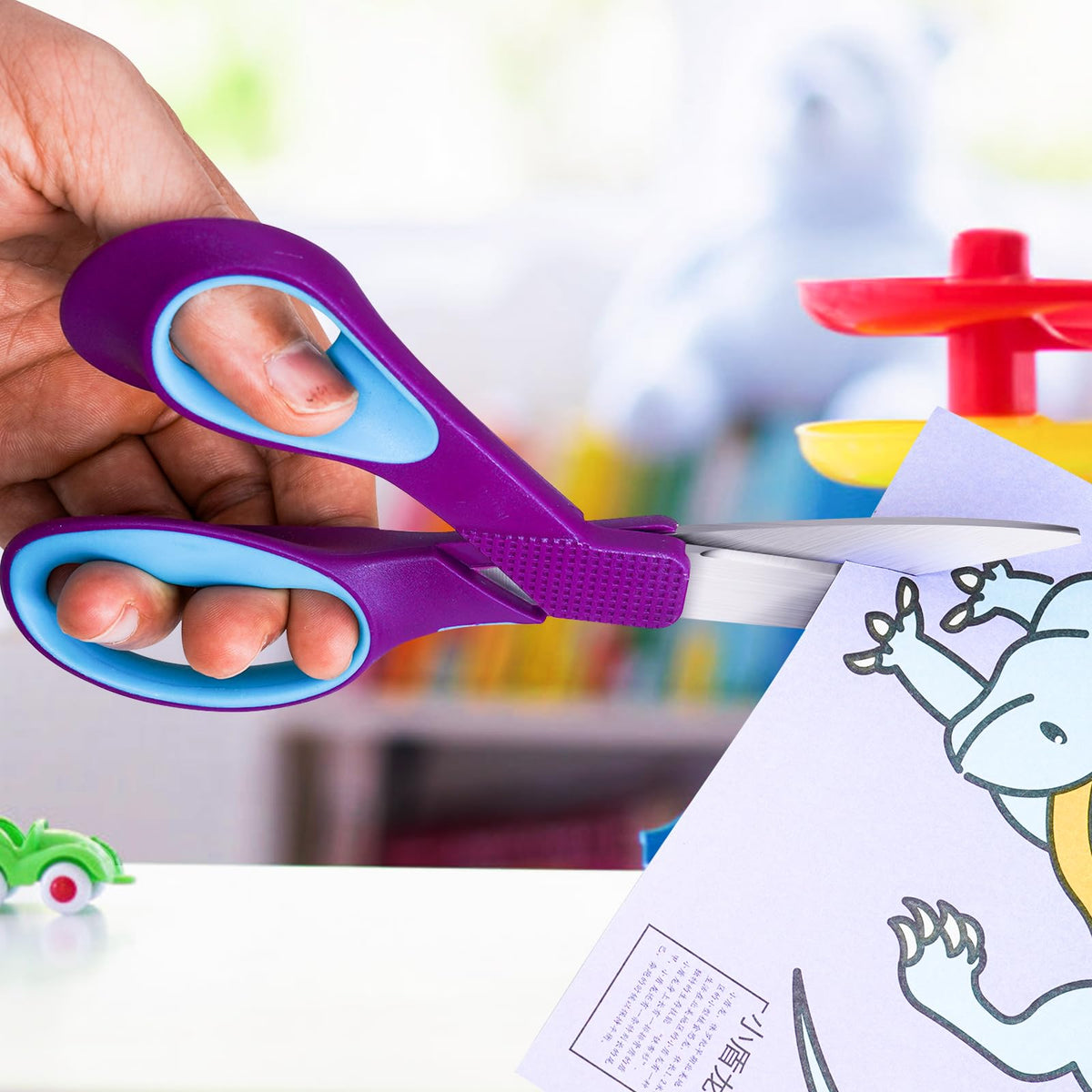 KUONIIY Left-Handed Scissors – 7in Kids Scissors (3-Pack) for Ages 8+ | Real Left-Handed