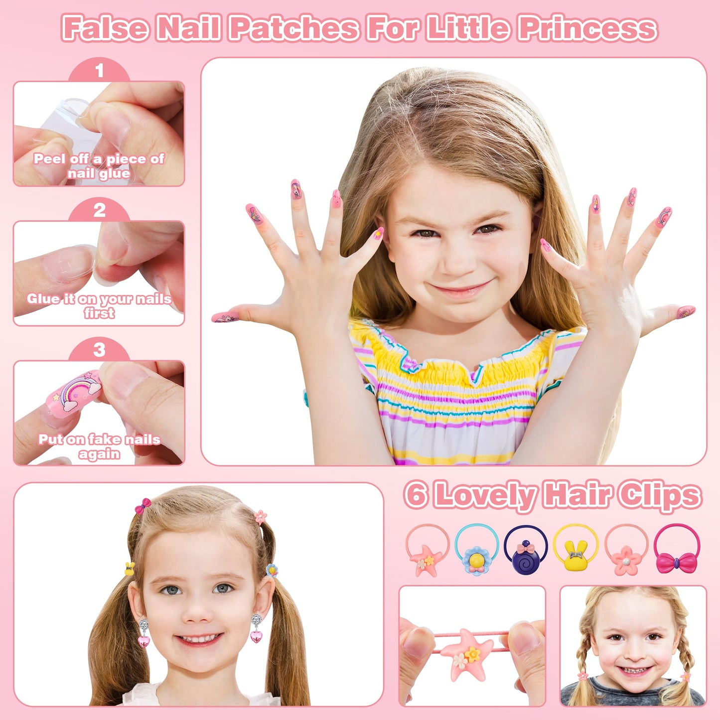 Kuovei 99 Pcs Kids Makeup Kit for Girls – Complete Washable Princess Set with Mirror & Accessories