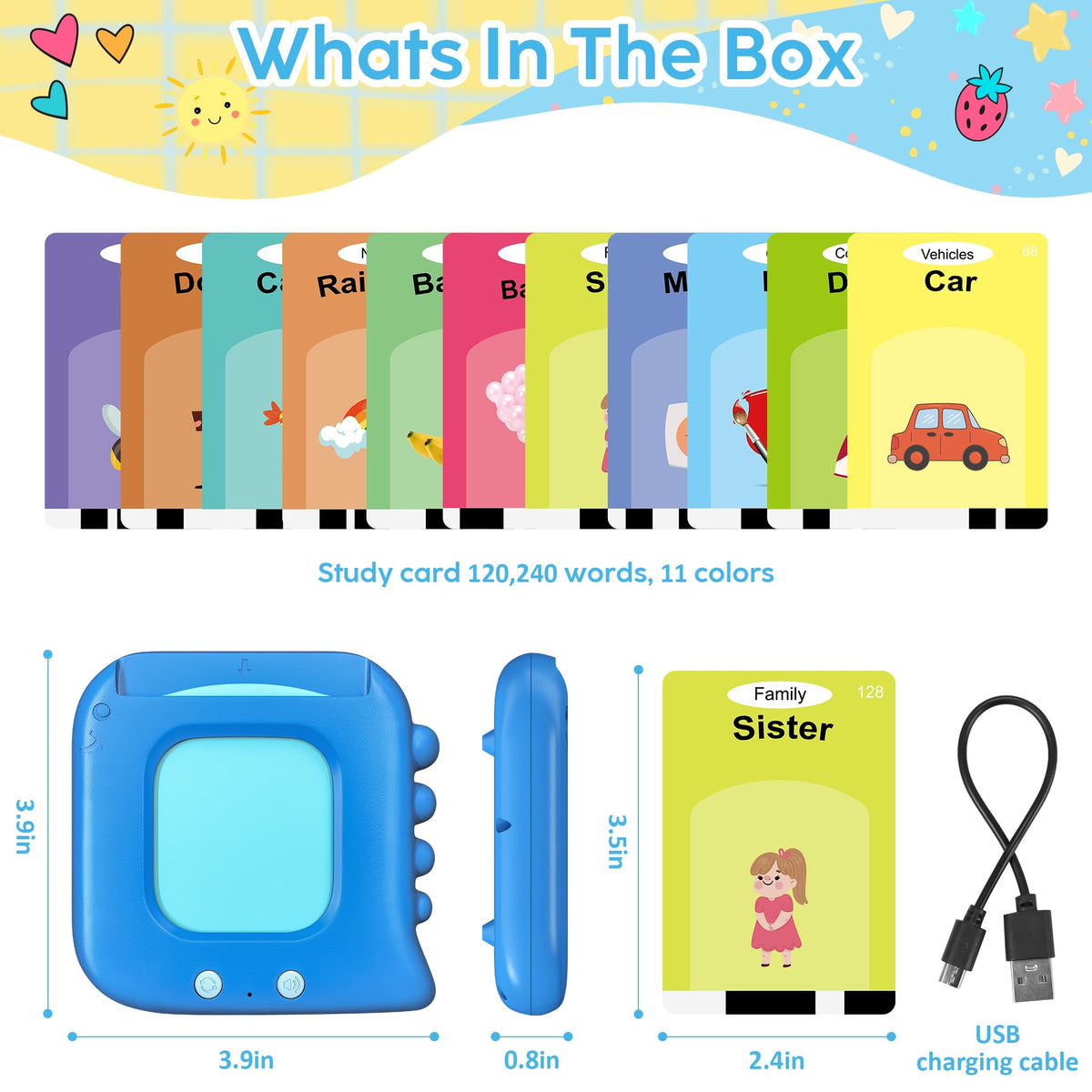 Kuovei Talking Flash Cards – 240 Sight Words, Montessori Toy for Ages 1-8