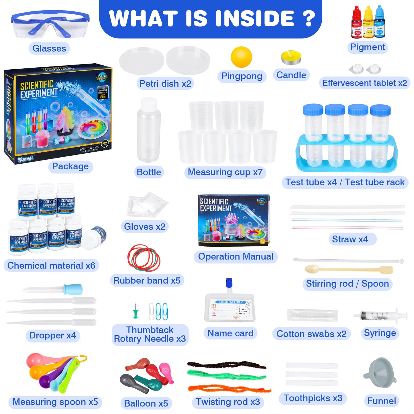 Kuovei Science Kit for Kids – 80 Lab Experiments, STEM Educational Toy for Ages 6–9