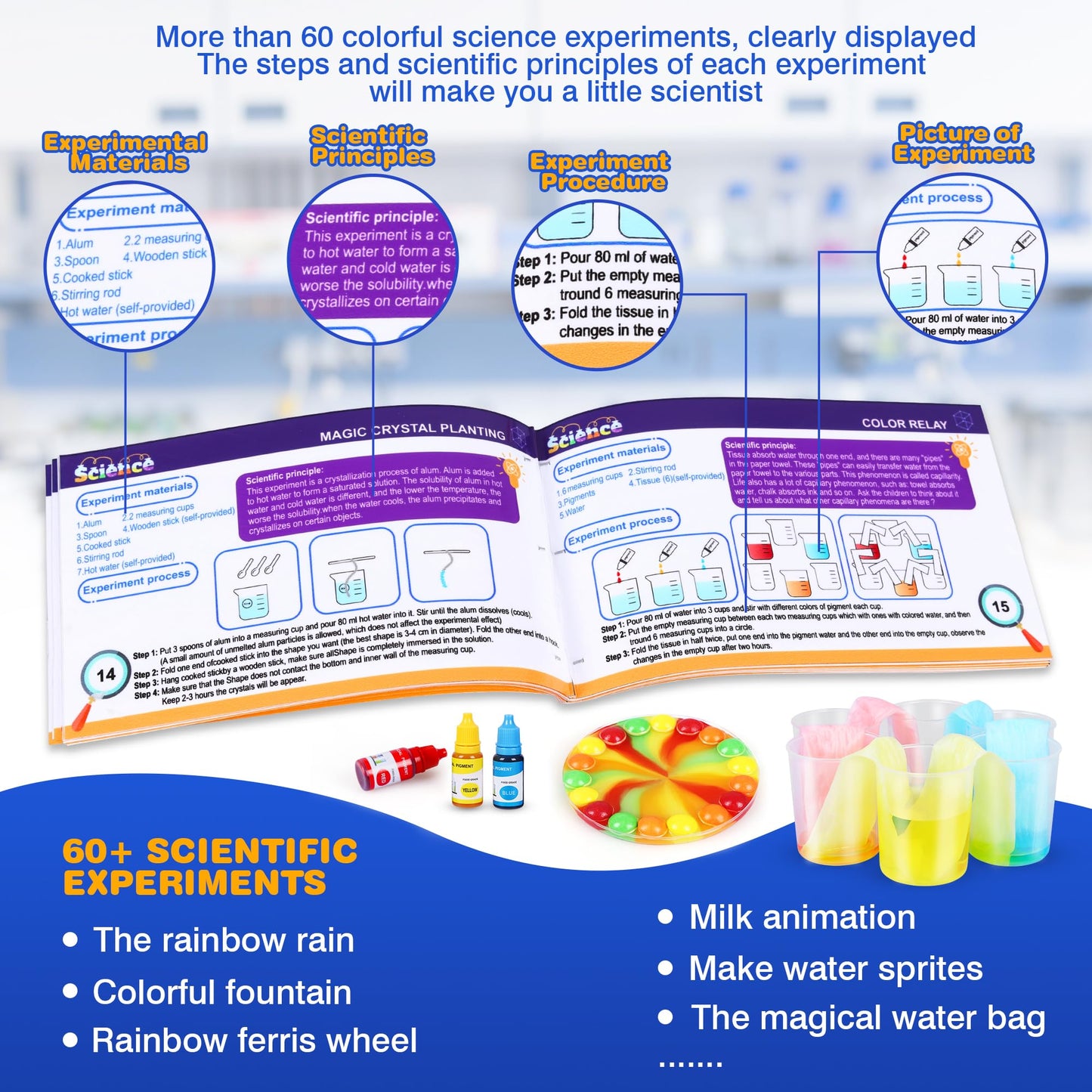 Kuovei Science Kit for Kids – 80 Lab Experiments, STEM Educational Toy for Ages 6–9