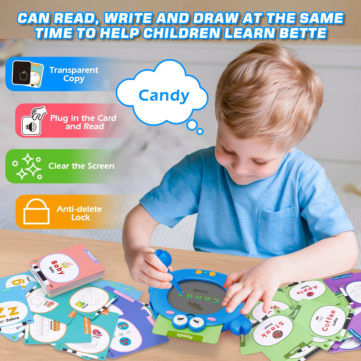 Kuovei Talking Flash Cards — 224-Page Interactive Learning for Kids