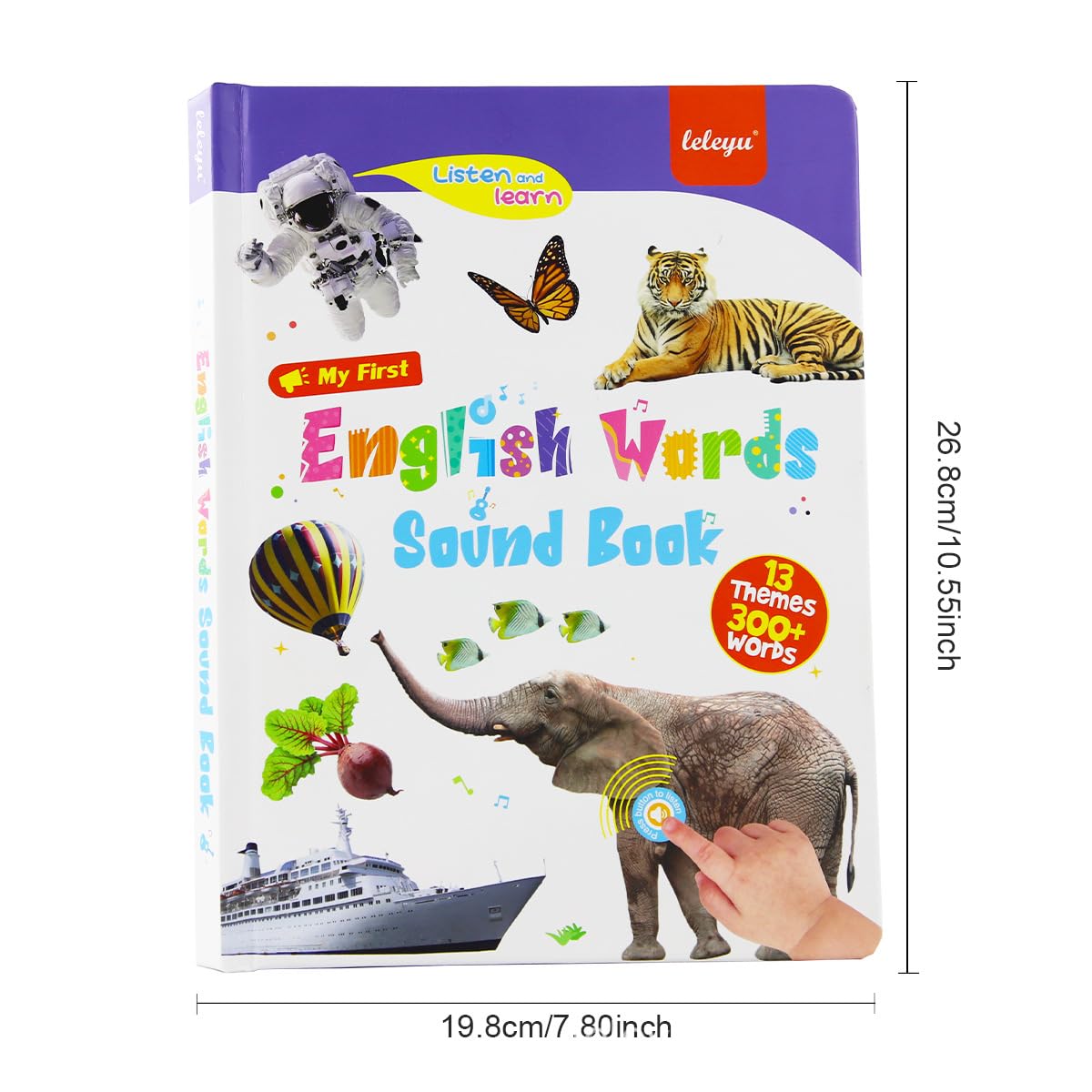 Kuriory English Words Sound Book for Toddlers 3-6 | 470+ Words & Phonics | Interactive Speak & Spell with Sounds & Pictures | 21 Themes | 2026 Educational Gift