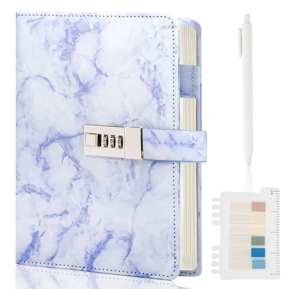 Kutoda Marble Diary with Lock – 192 Pages, A5 Waterproof Locked Journal for Women and Teens