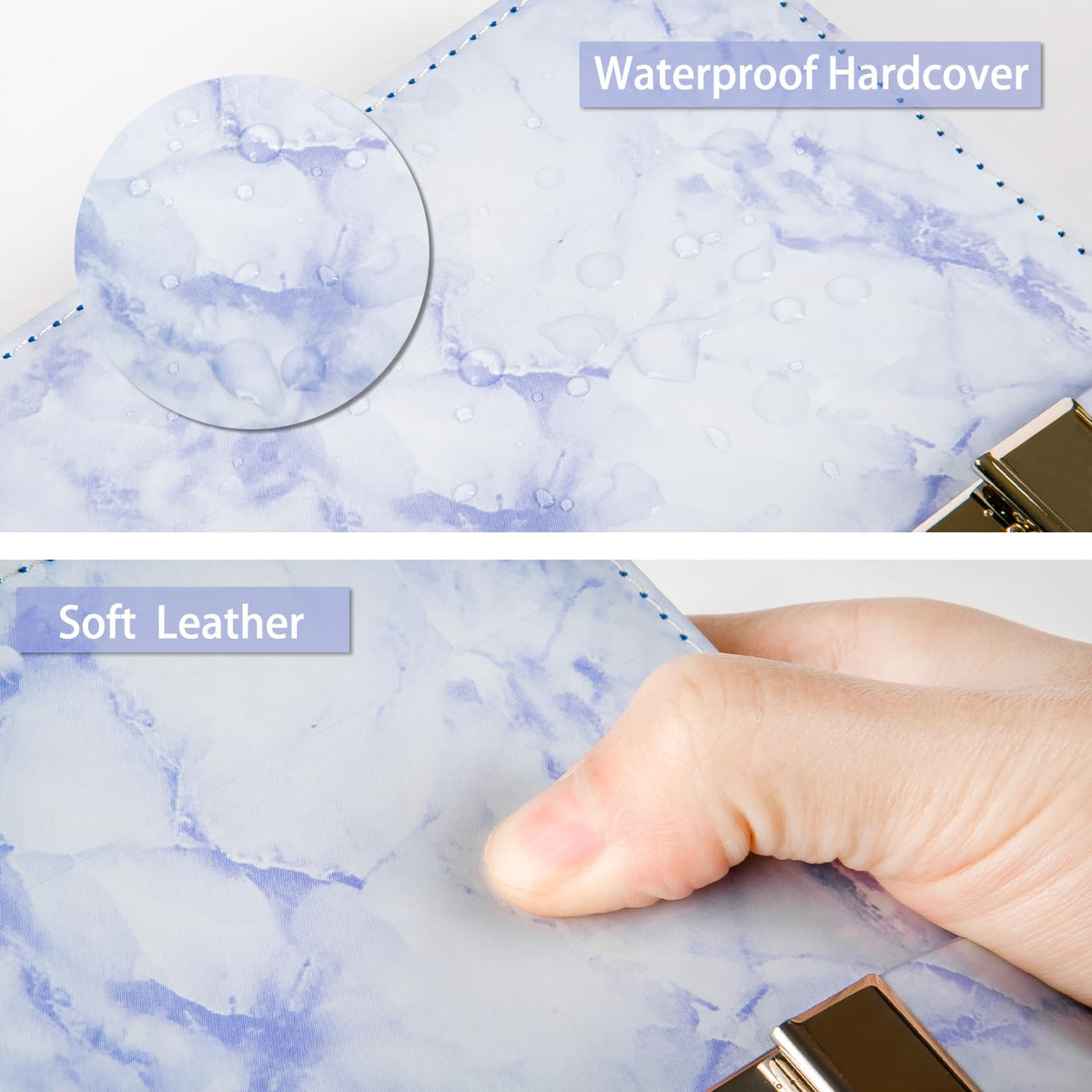 Kutoda Marble Diary with Lock – 192 Pages, A5 Waterproof Locked Journal for Women and Teens