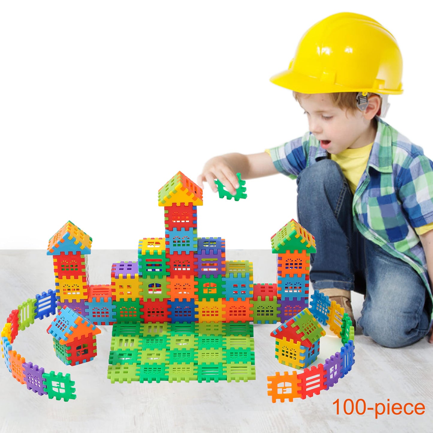KUTOI Building Blocks – 100-Piece Interlocking Set with Storage Bag for Toddlers & Kids