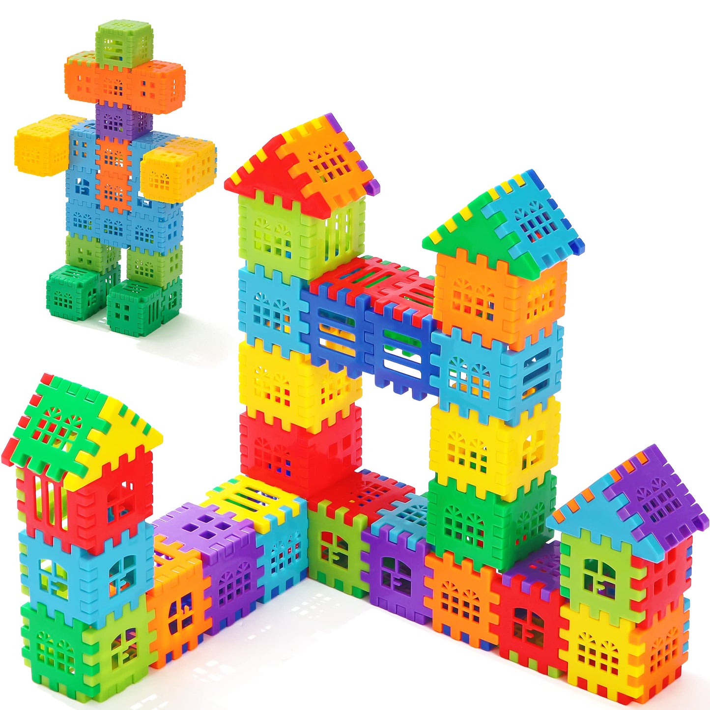 KUTOI Building Blocks – 100-Piece Interlocking Set with Storage Bag for Toddlers & Kids
