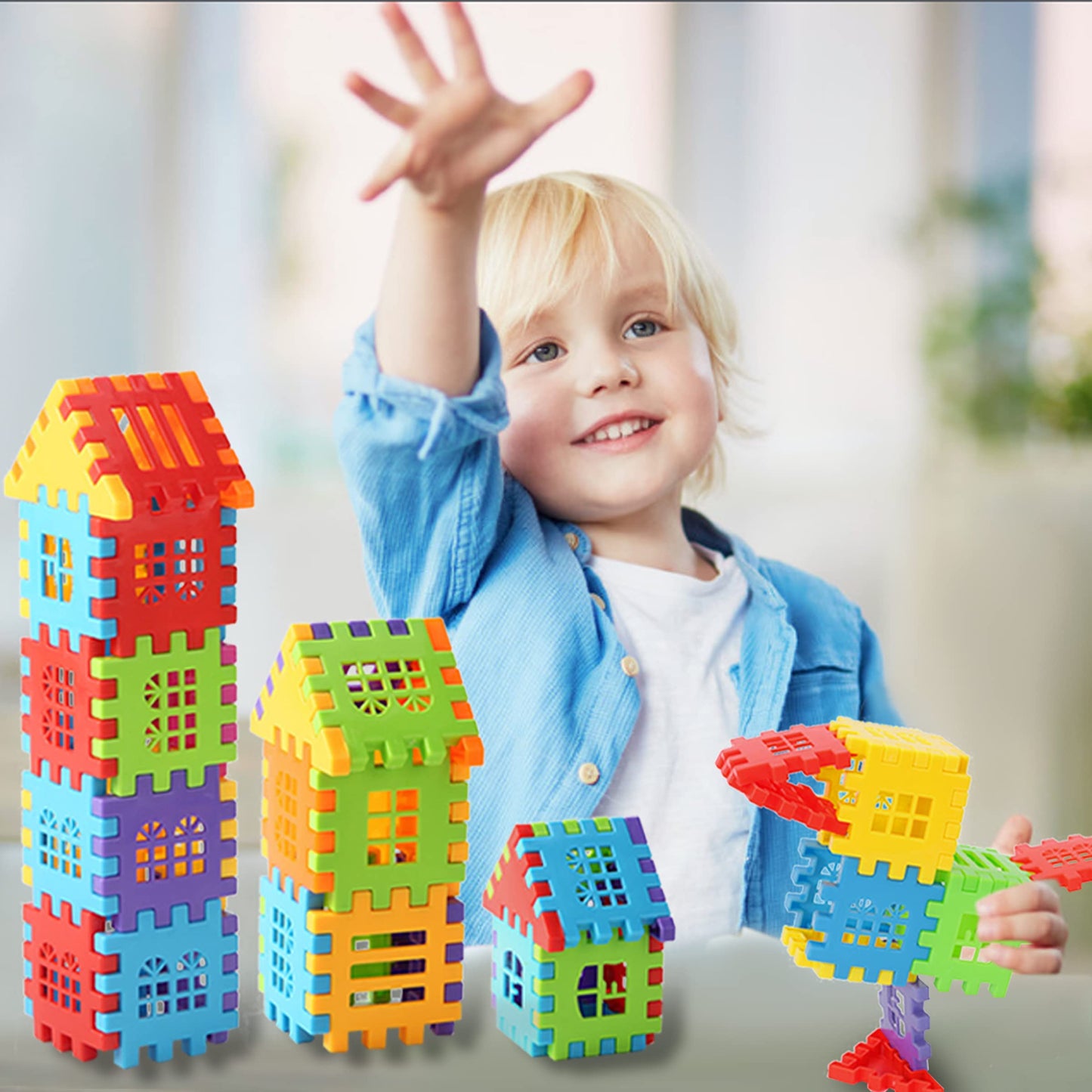 KUTOI Building Blocks – 100-Piece Interlocking Set with Storage Bag for Toddlers & Kids