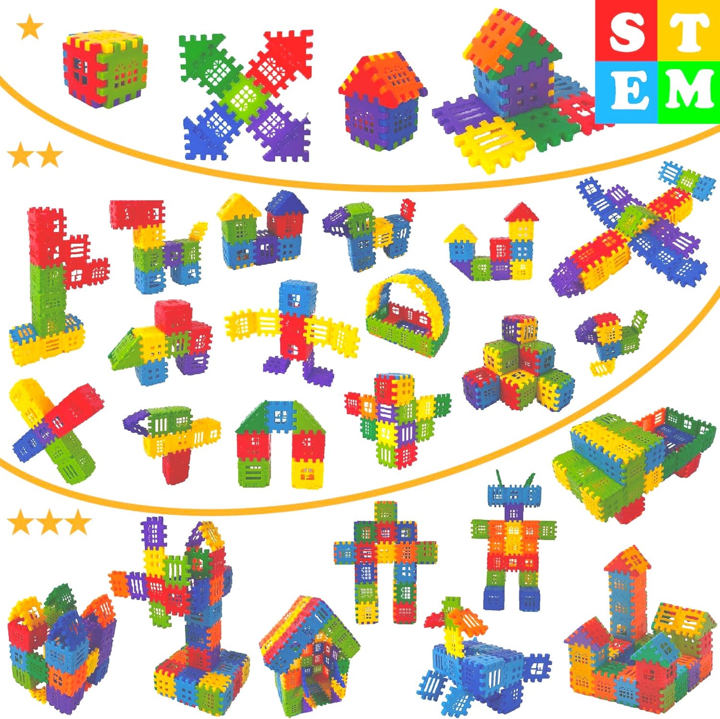 KUTOI Building Blocks – 100-Piece Interlocking Set with Storage Bag for Toddlers & Kids
