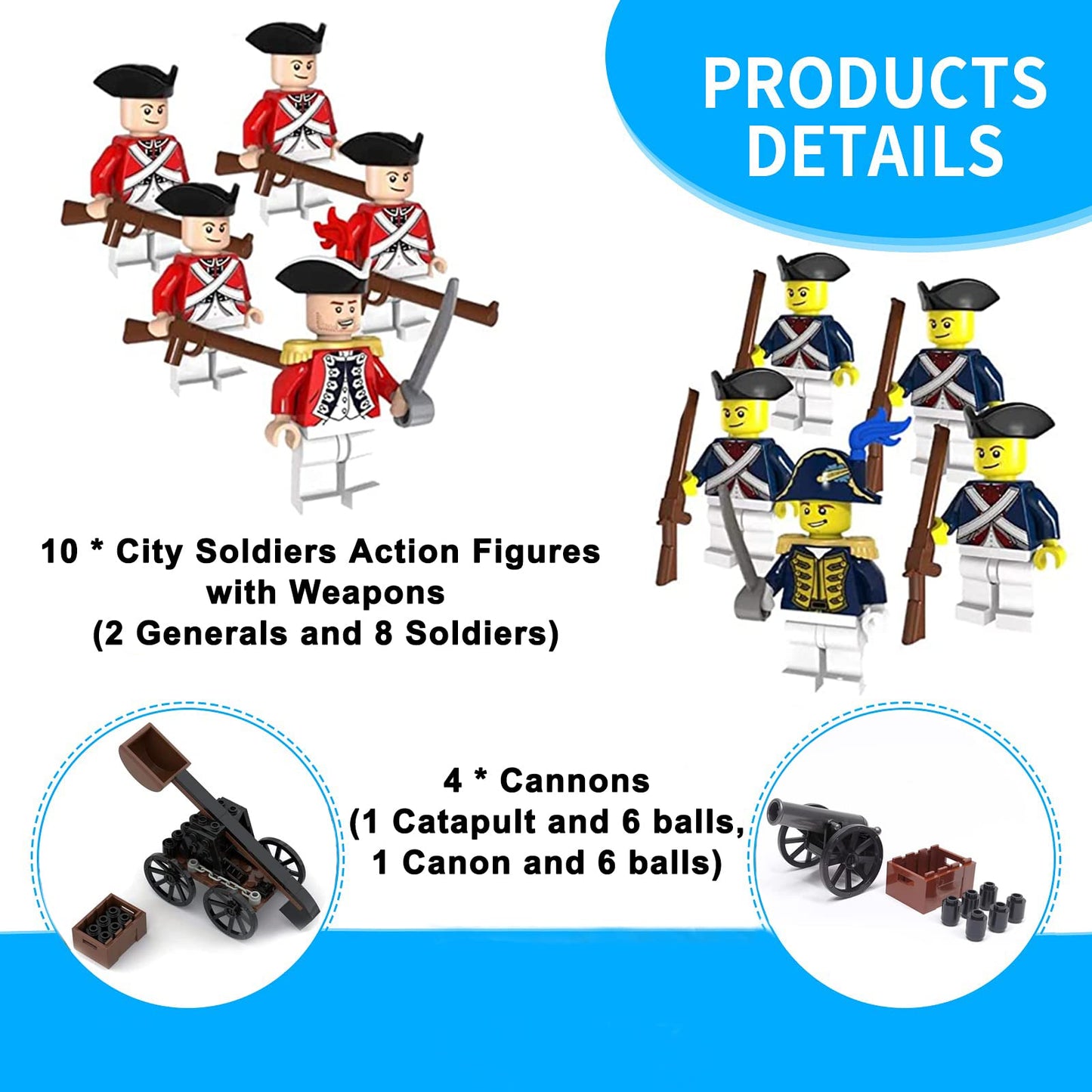 KUTUKU Mini 14Pcs City Soldiers Set – Creative History Playset for Kids