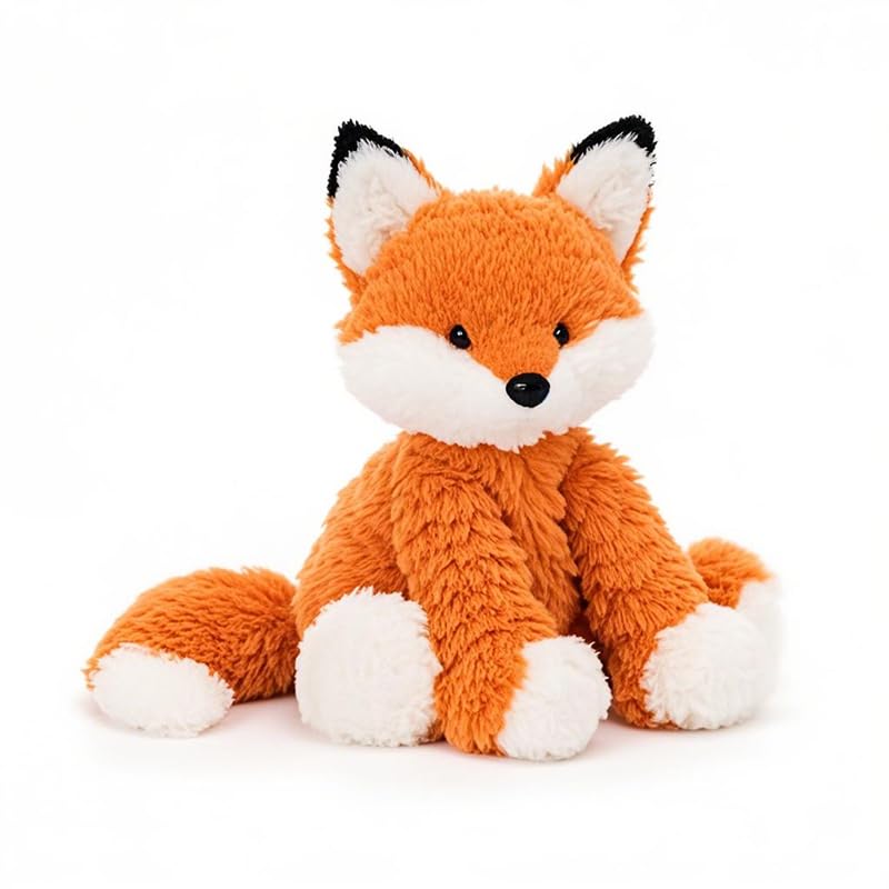 KUUDESOXX Fox Stuffed Animal – Soft Orange Plush for Cuddles & Room Decor