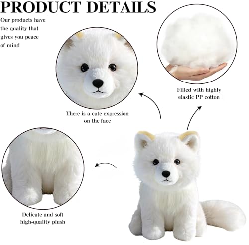 KUUDESOXX Arctic Fox Stuffed Animal – Cozy Plush for Kids & Adults | Bedtime, Decor & Hugs