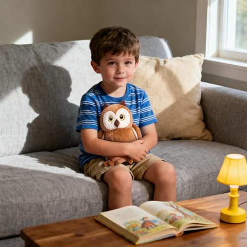 KUUDESOXX Brown Owl Stuffed Animal – Plush Toy for Kids & Adults | Cozy Bedtime Cuddles
