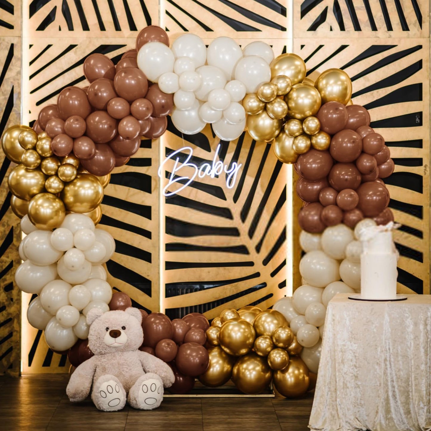 KUULBELA 110pcs Brown 12-Inch Latex Balloons | Birthday Party, Baby Shower, Wedding Decor