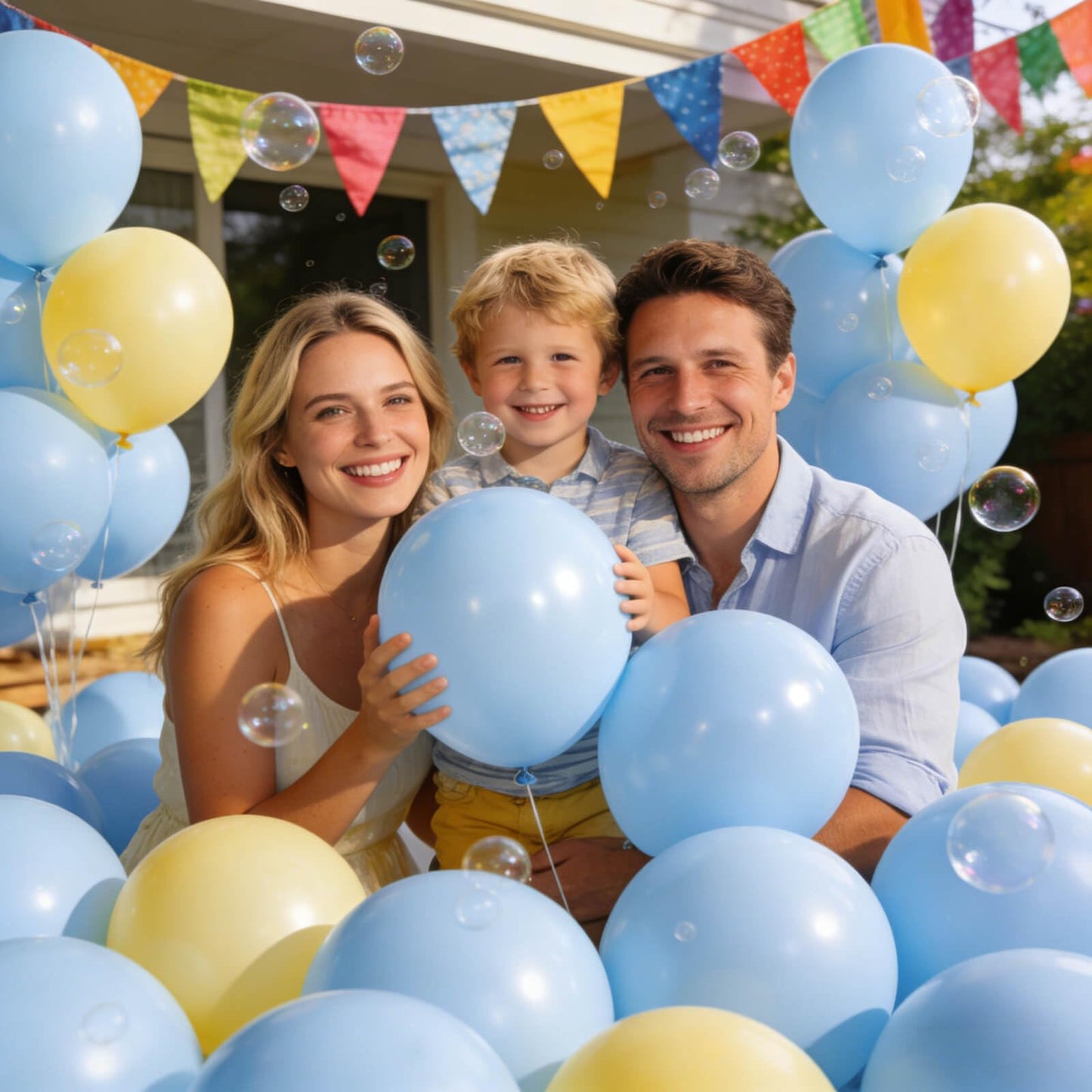 KUULBELA 110pcs Pastel Blue Balloons 12 Inch with 2 Ribbons – Party Decor Pack
