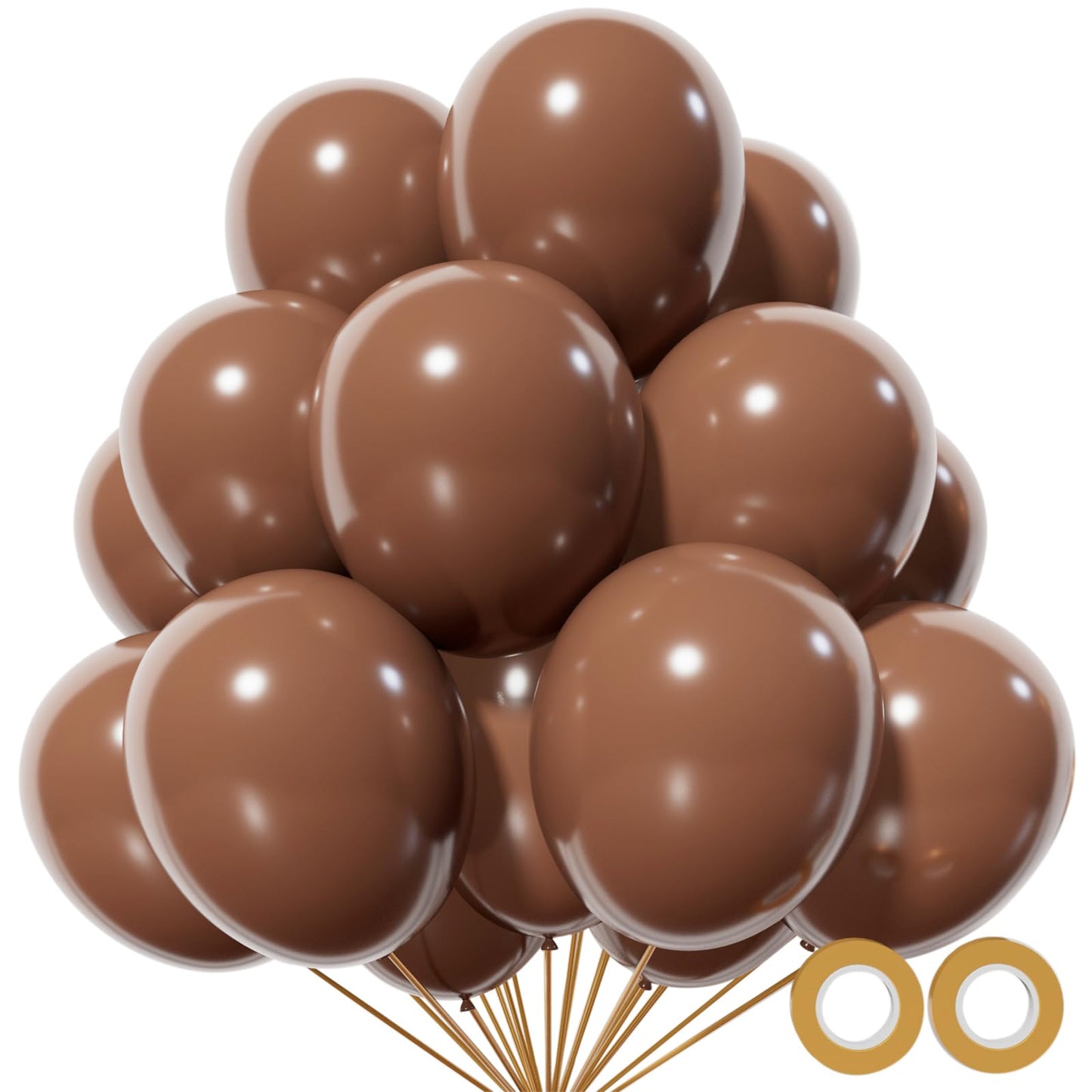 KUULBELA 110pcs Brown 12-Inch Latex Balloons | Birthday Party, Baby Shower, Wedding Decor