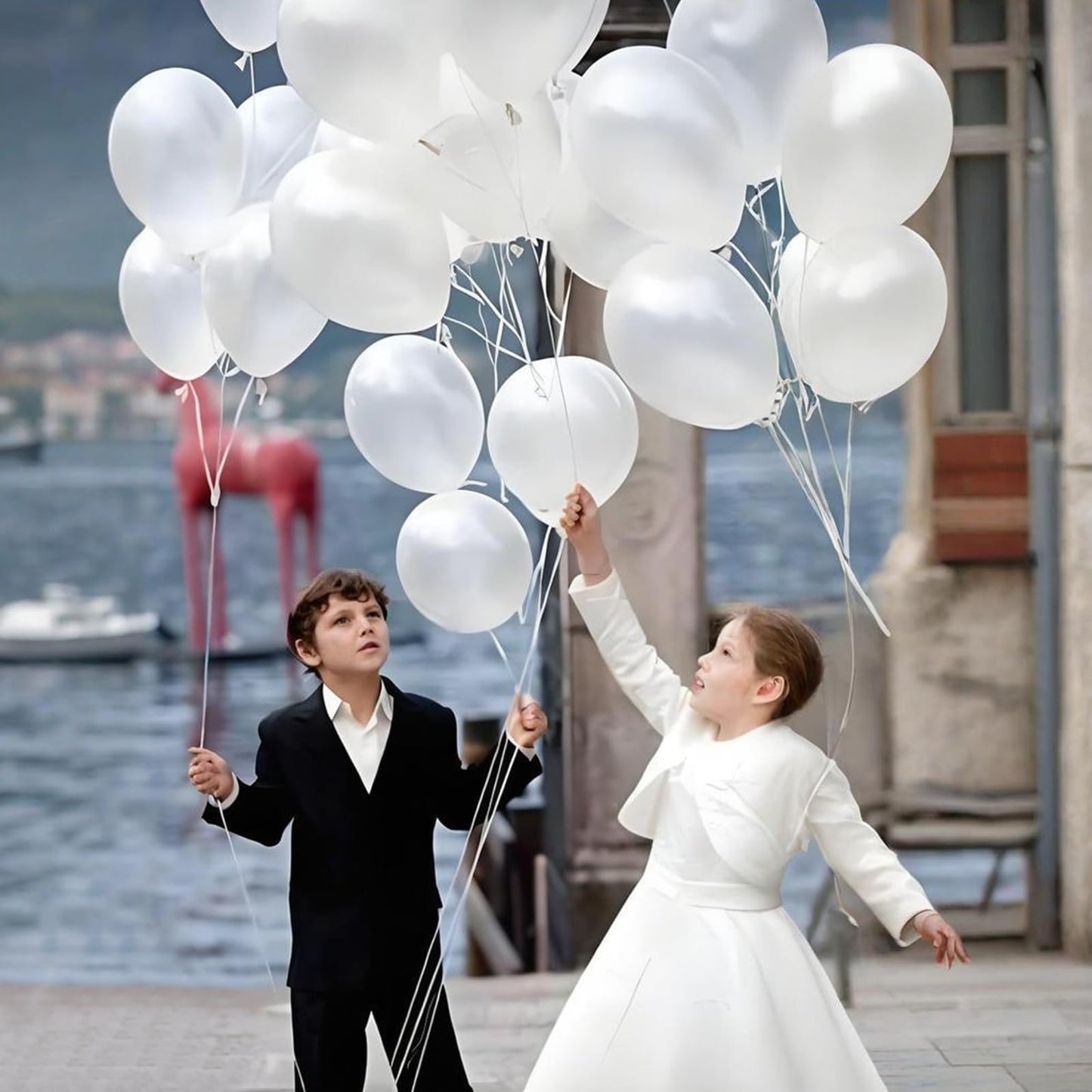 KUULBELA 110pcs Pearl White Balloons 12in with 2 Ribbons – Thickened Latex Party Decor