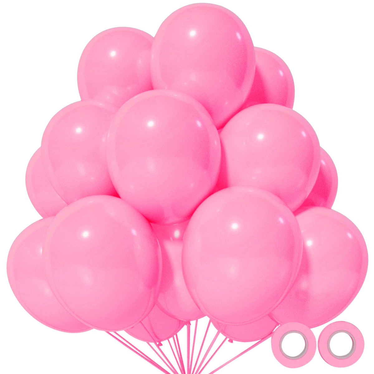 KUULBELA Pink Balloon Set – 110pcs, 12in Latex with 2 Ribbons for Birthday, Valentine’s Day and Wedding