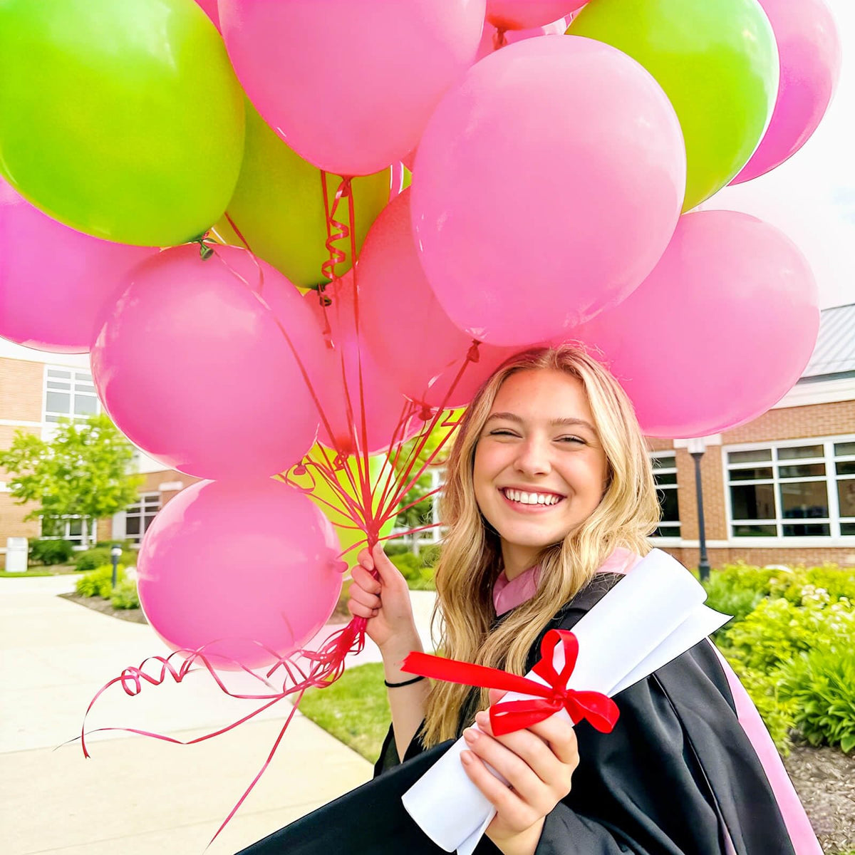 KUULBELA Pink Balloon Set – 110pcs, 12in Latex with 2 Ribbons for Birthday, Valentine’s Day and Wedding