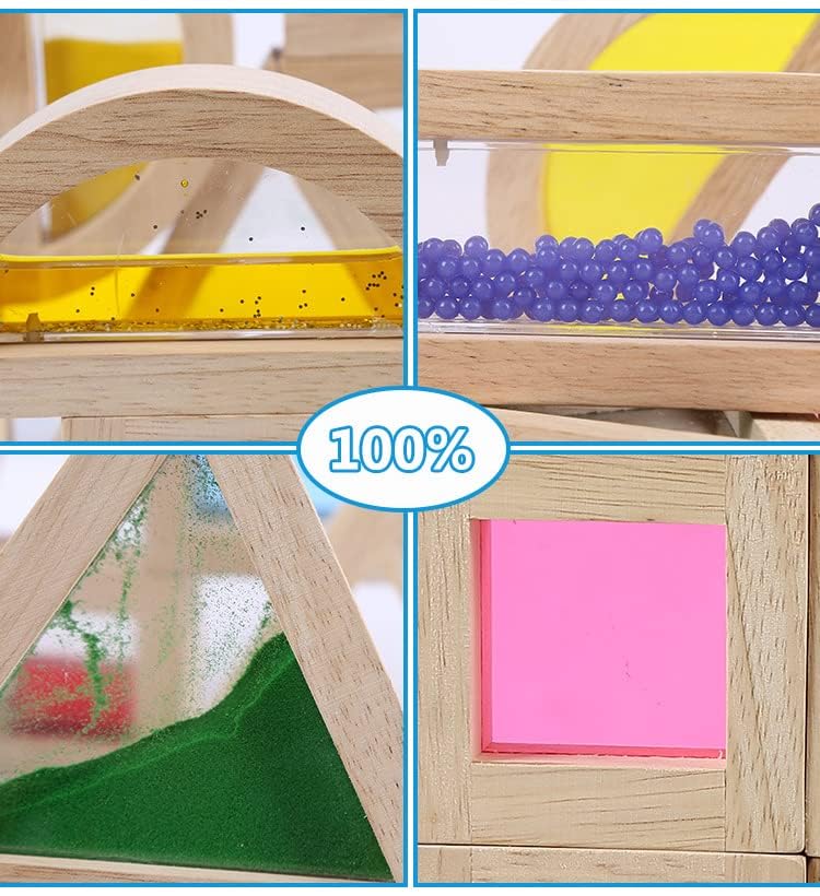 Kvintes Large Wooden Rainbow Blocks – 16-Piece Sensory Stacking Set for Toddlers & Preschoolers