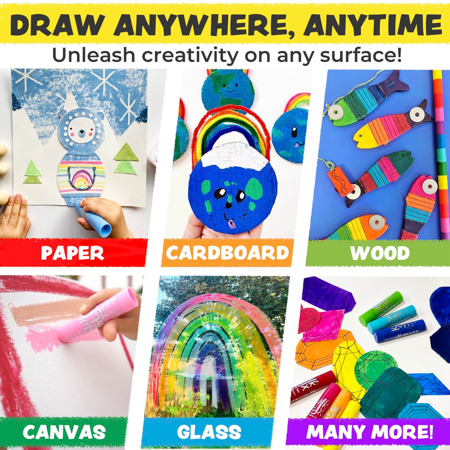 Kwik Stix 96-Color Washable Tempera Paint Sticks – Non-Toxic, Quick-Dry | The Pencil Grip