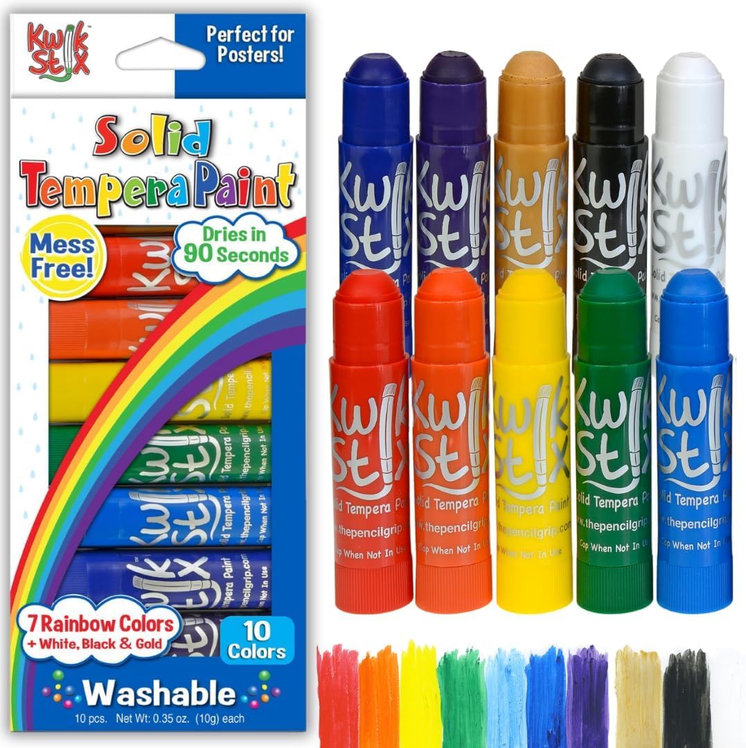 Kwik Stix Rainbow Paint Sticks – Non-Toxic, Quick-Dry, Washable | The Pencil Grip