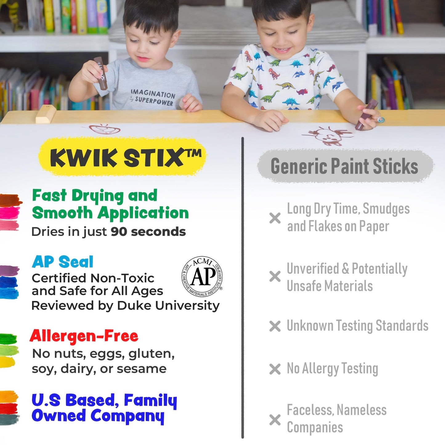 Kwik Stix 96-Color Washable Tempera Paint Sticks – Non-Toxic, Quick-Dry | The Pencil Grip