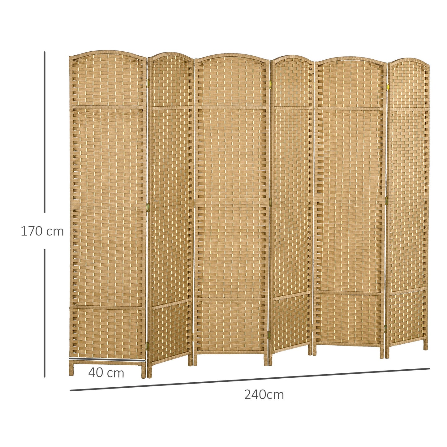 HOMCOM 6 Panel Folding Room Divider, Privacy Screen, 240 x 170cm