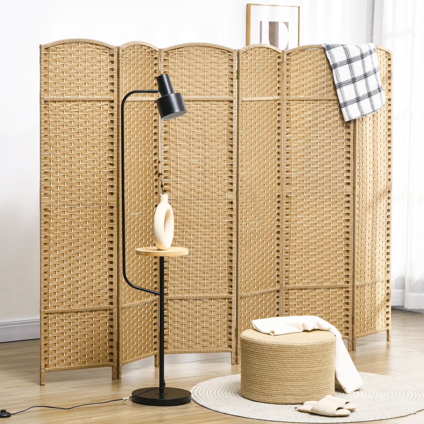 HOMCOM 6 Panel Folding Room Divider, Privacy Screen, 240 x 170cm