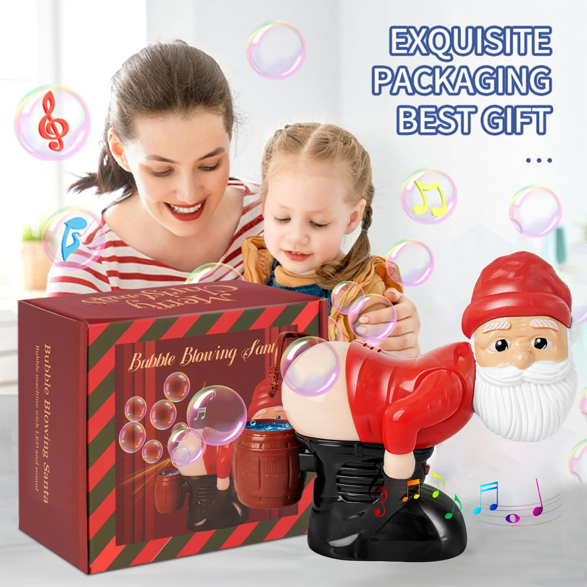 KXSGKRR Santa Bubble Blower — Farting Santa Bubble Machine with Music and Lights