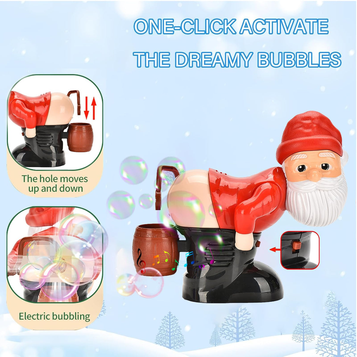 KXSGKRR Santa Bubble Blower — Farting Santa Bubble Machine with Music and Lights
