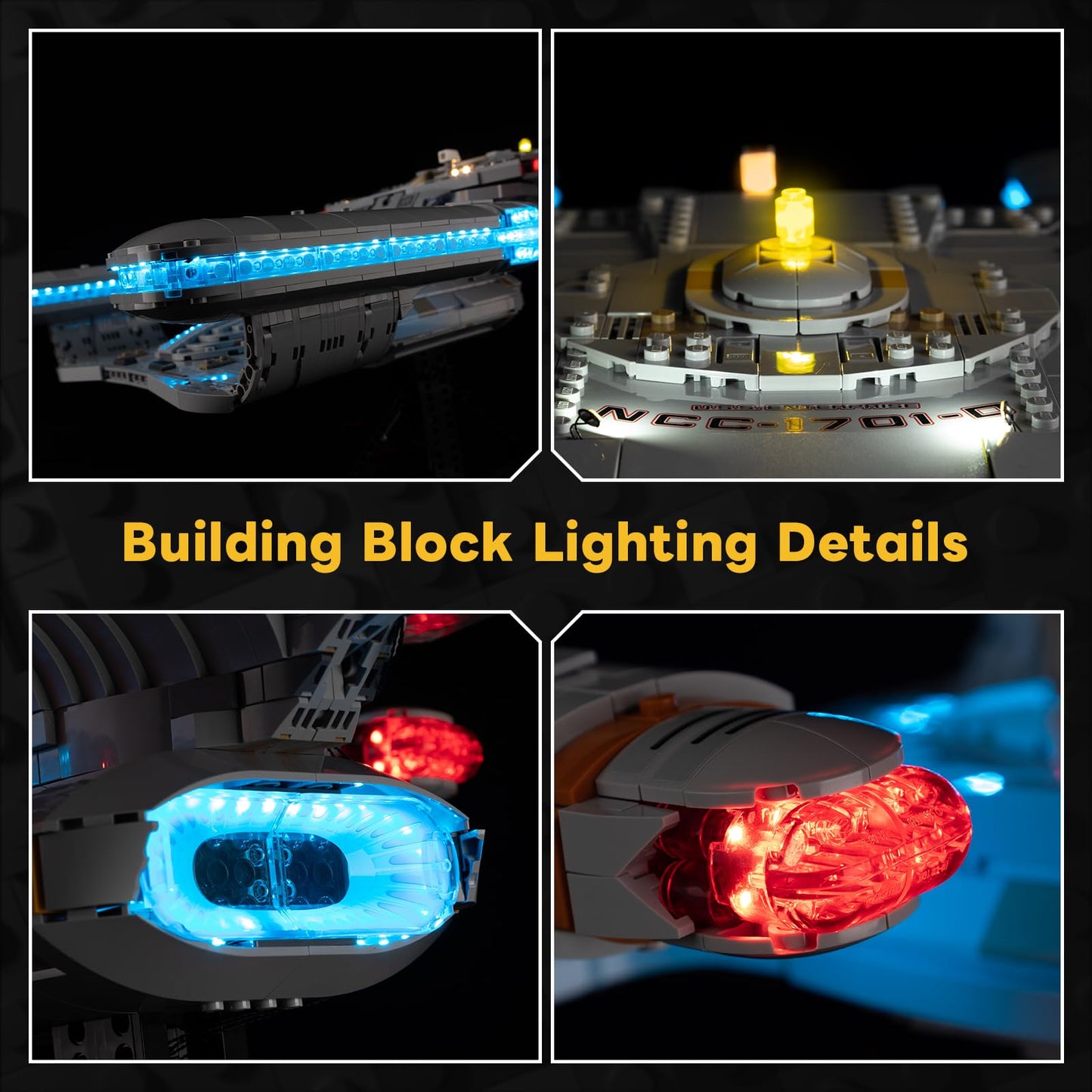Kyglaring LED Light Kit for LEGO 10356 U.S.S. Enterprise NCC-1701-D | Pro-Grade Dimming & Color Accuracy (Lights Only)