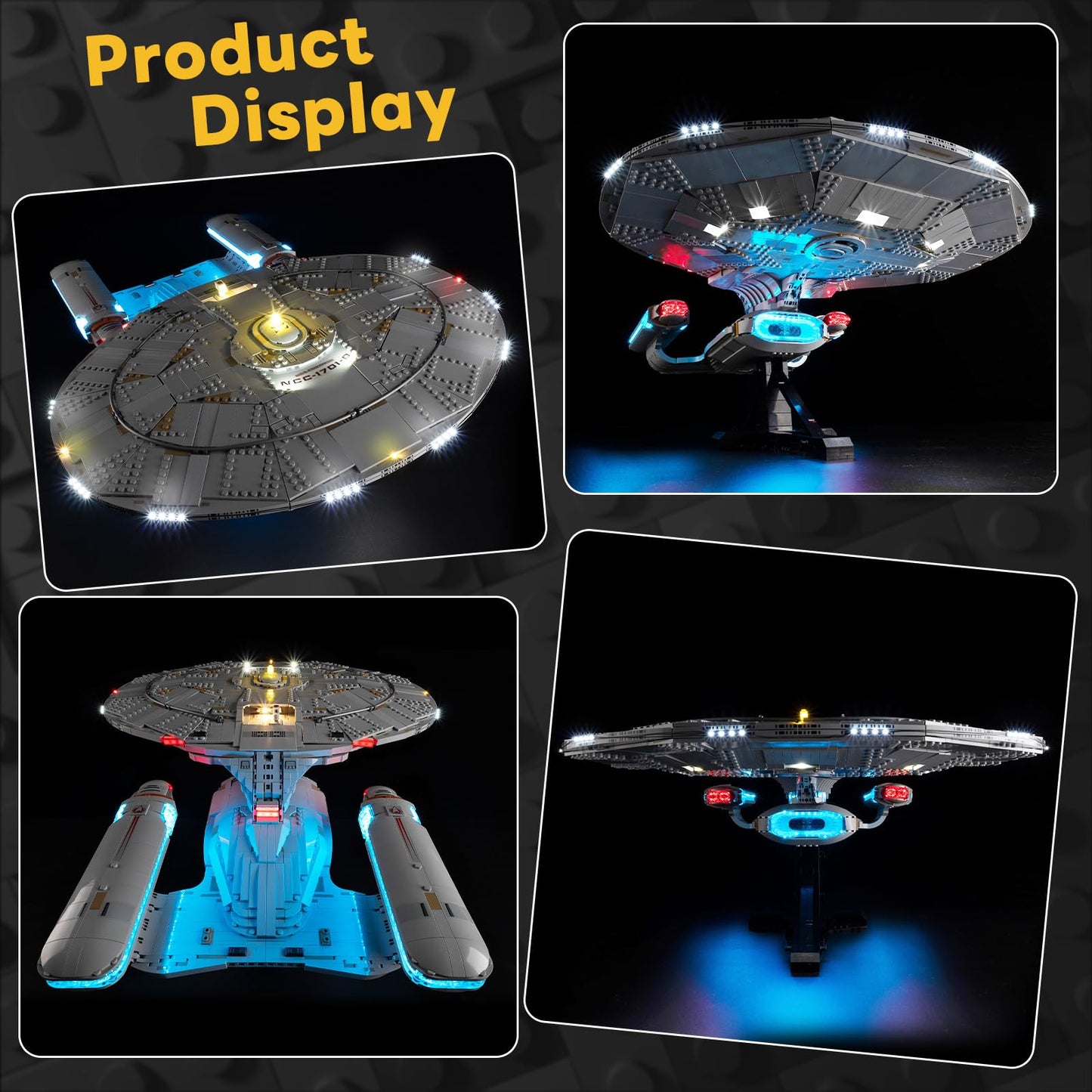 Kyglaring LED Light Kit for LEGO 10356 U.S.S. Enterprise NCC-1701-D | Pro-Grade Dimming & Color Accuracy (Lights Only)