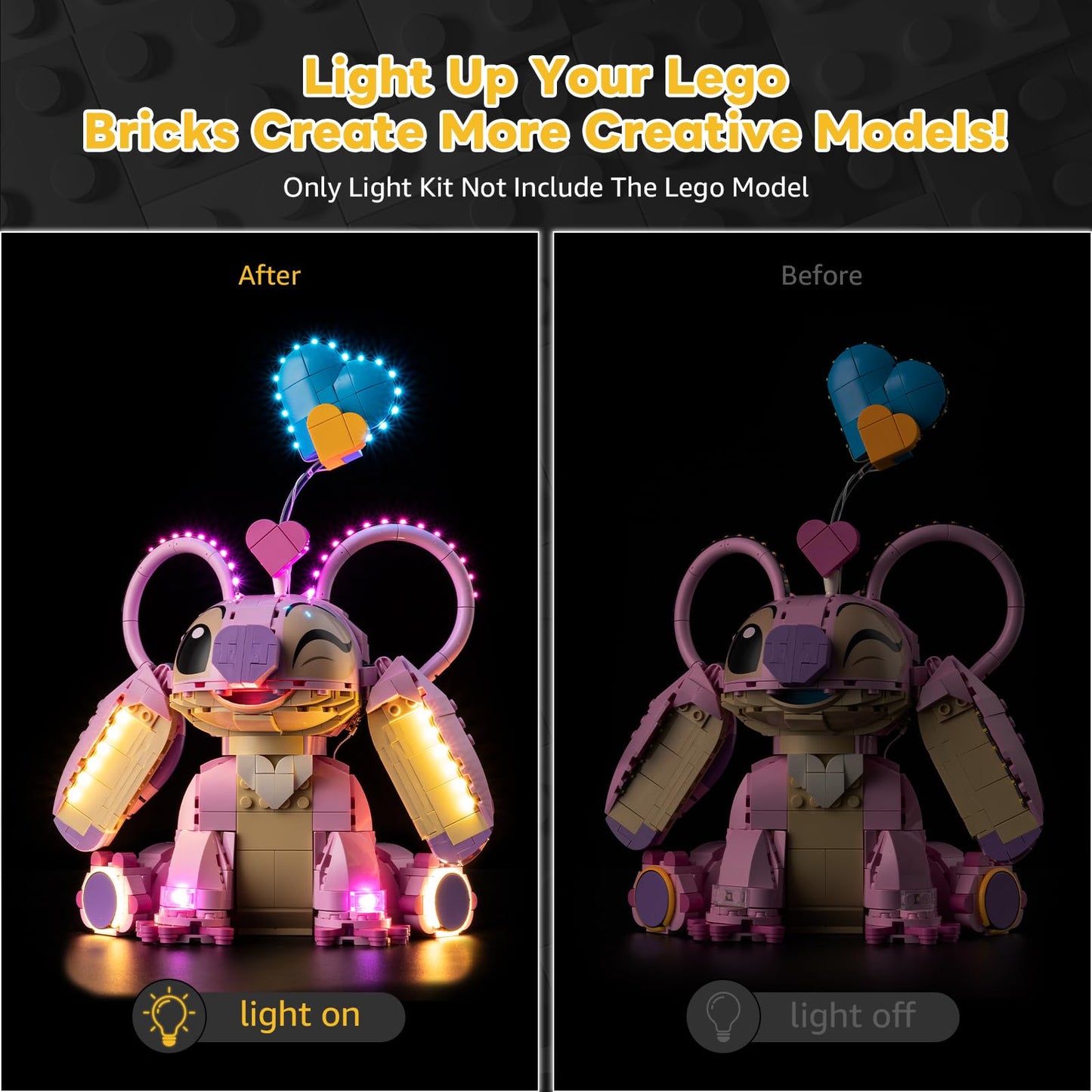 Kyglaring Light Kit for LEGO 43257 Angel Lilo and Stitch - Lights Only