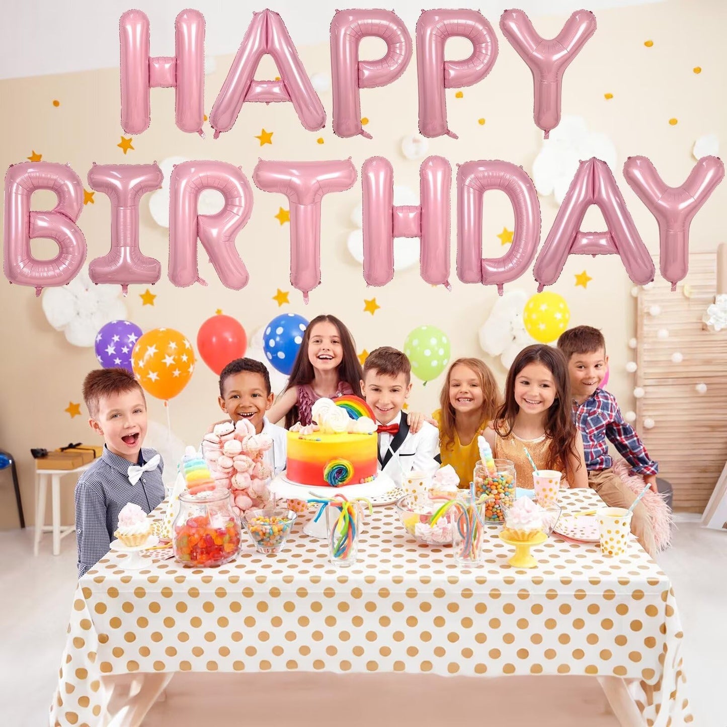 KYGNE Pink Letter Balloon A - 40-Inch Giant Pastel Foil Alphabet for Parties