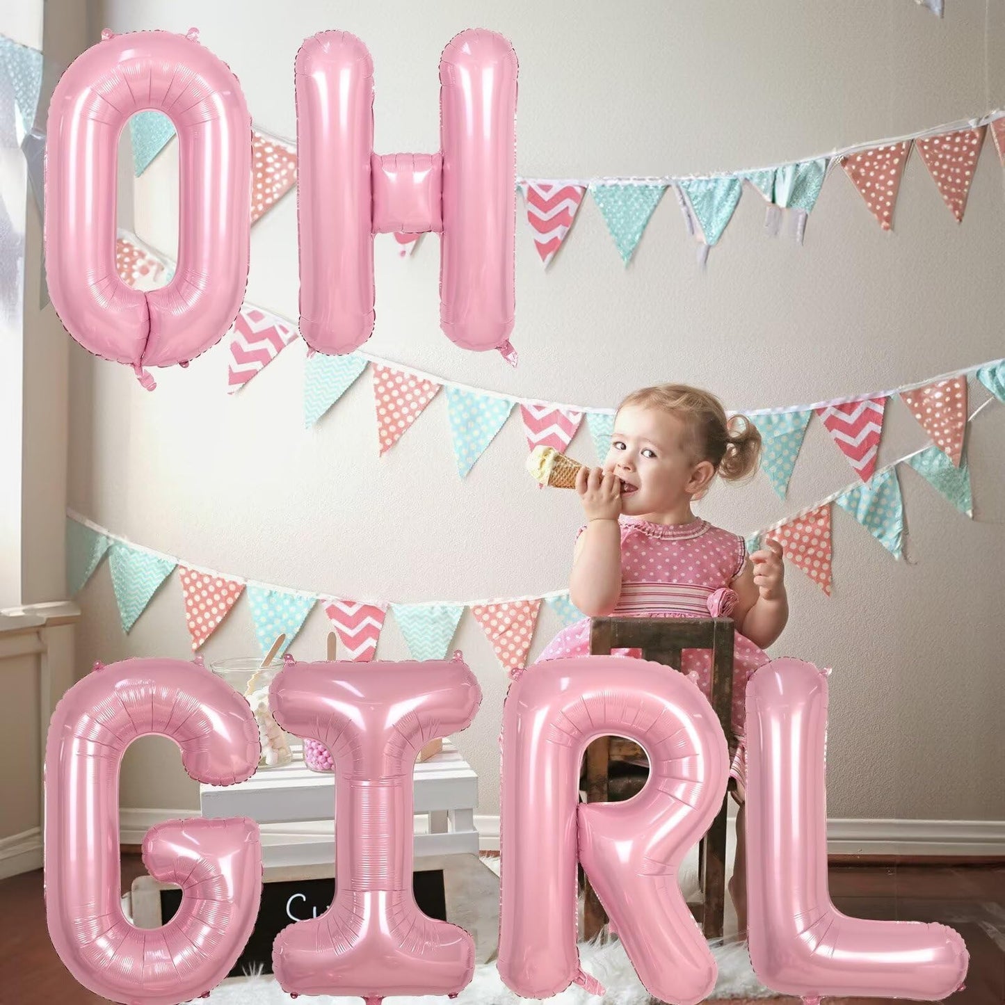 KYGNE Pink Letter Balloon A - 40-Inch Giant Pastel Foil Alphabet for Parties