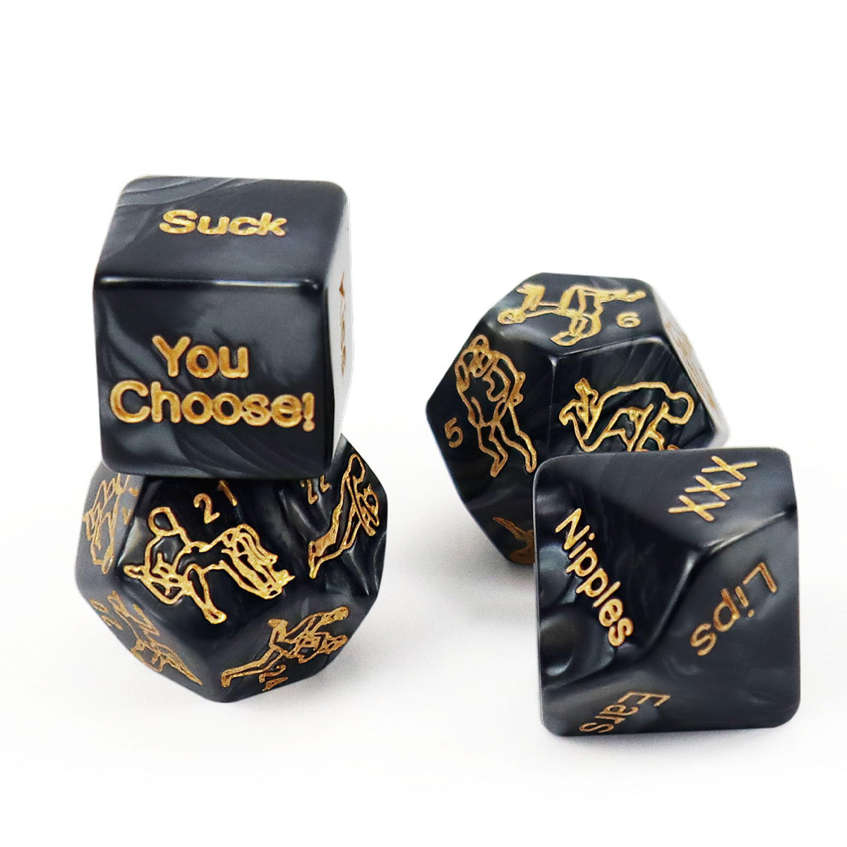 kykake Valentines Day Date Night Dice Set – 4 Pcs for Him & Her