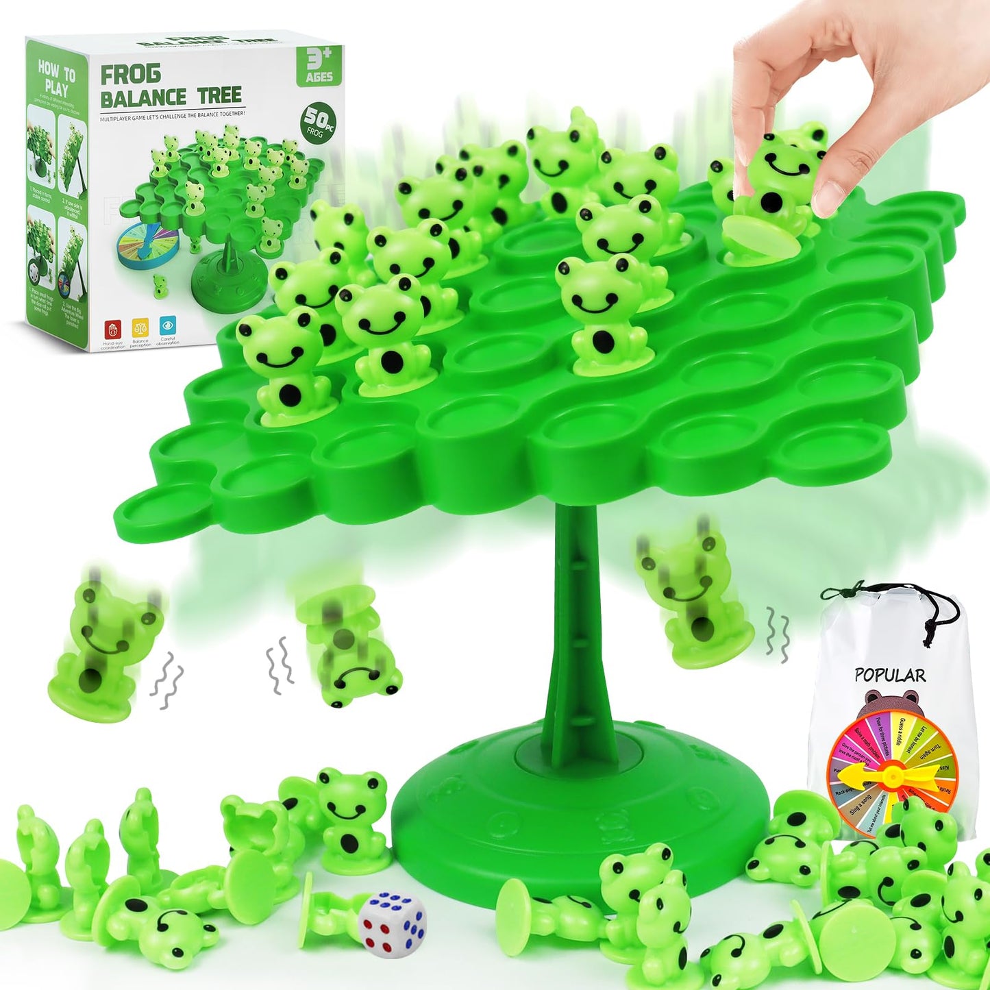 kykake Frog Balance Game Toys - Two-Player Family Puzzle & Montessori Toy