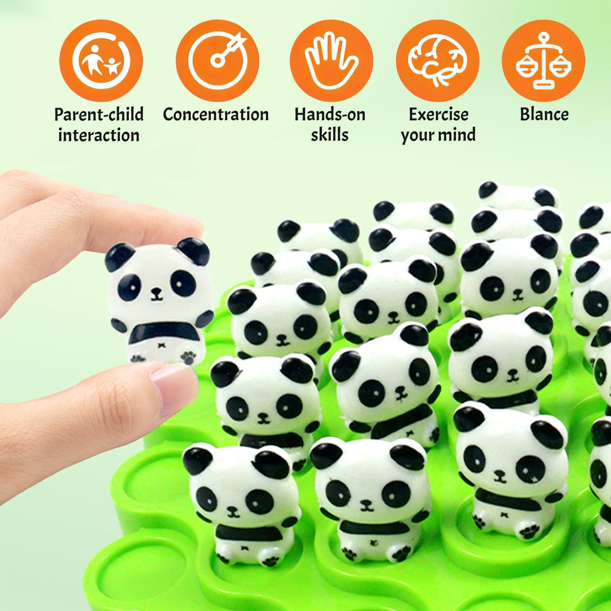 kykake Panda Balance Game Toy – Two-Player Family Tabletop Puzzle, Montessori Toy