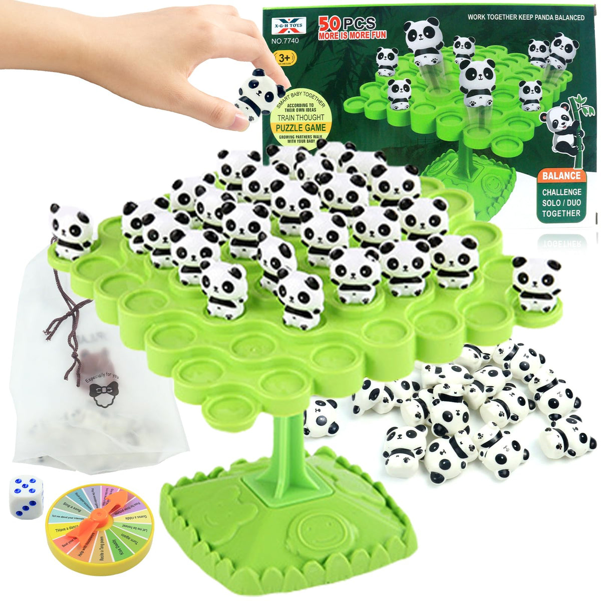 kykake Panda Balance Game Toy – Two-Player Family Tabletop Puzzle, Montessori Toy