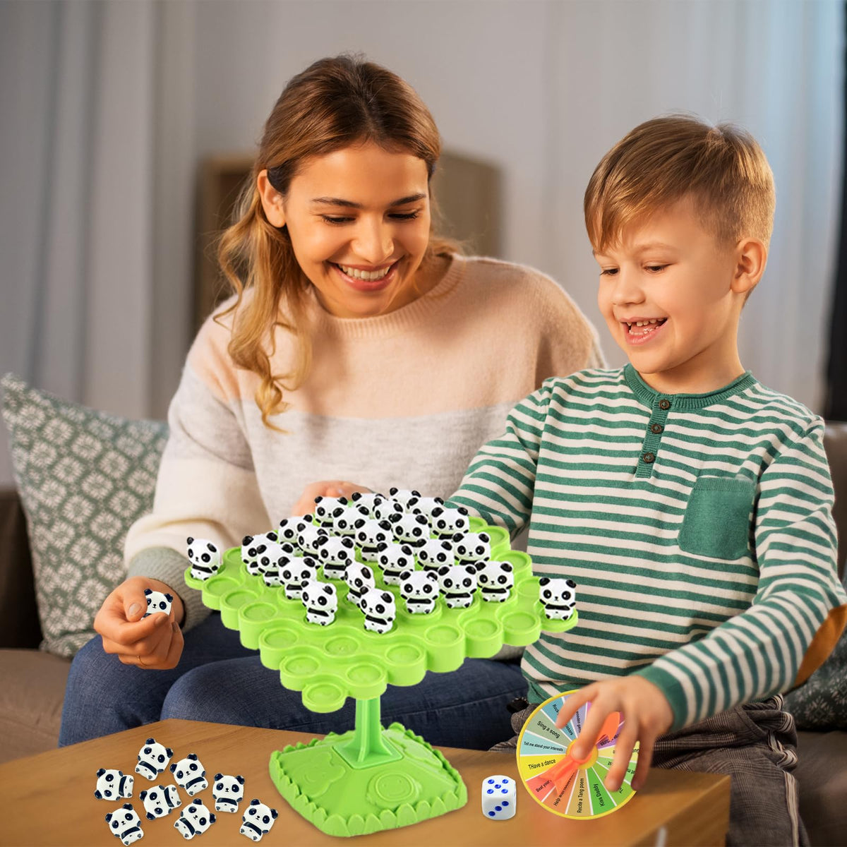 kykake Panda Balance Game Toy – Two-Player Family Tabletop Puzzle, Montessori Toy
