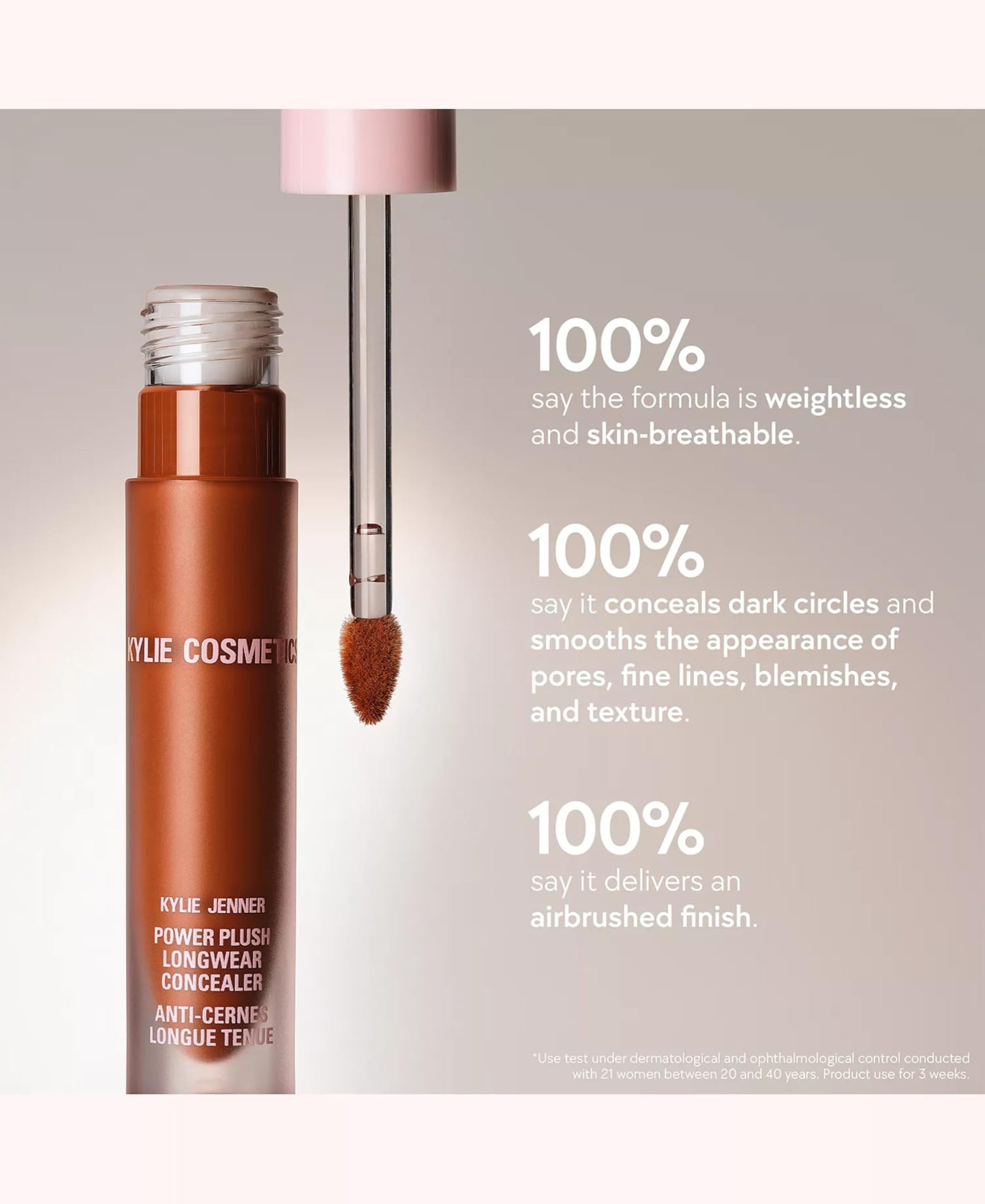 Kylie Cosmetics Power Plush Longwear Concealer -3.5n, 0.16 Fl Oz | Buildable Coverage, Satin Finish