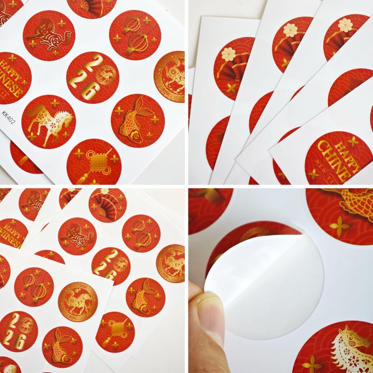 KYMY 2026 Chinese New Year Stickers – 180 Pcs Zodiac Horse Theme for Bottles, Envelopes & Decor