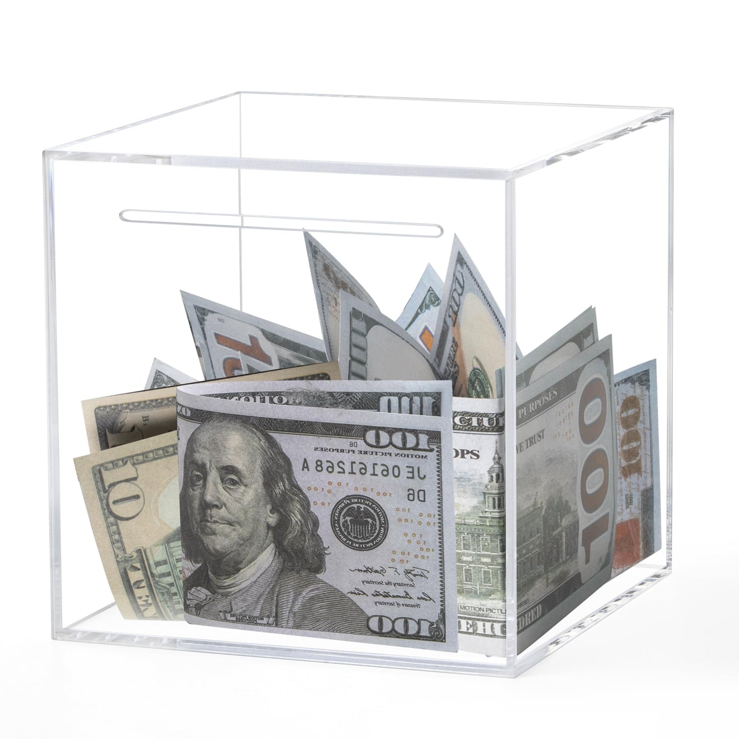 Kypeeka Clear Acrylic Piggy Bank - Unopenable Saving Box, 4.72 Inches Tall