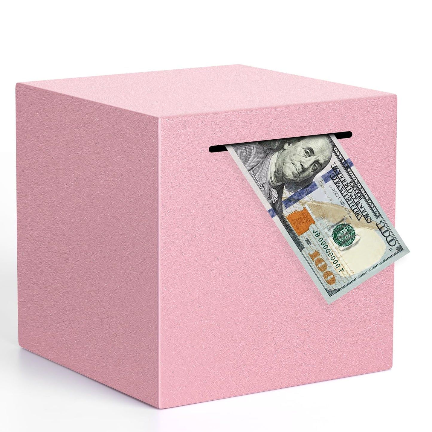 Kypeeka Adults Piggy Bank – Unbreakable Stainless Steel, Must Break to Open (Pink, 5.9 inch)