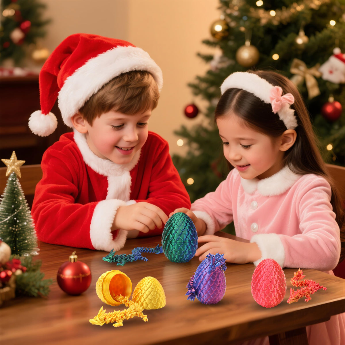 KZPPZ 4Pcs 3D Printed Dragon Eggs with Dragon Inside – Easter Gifts & Basket Stuffers