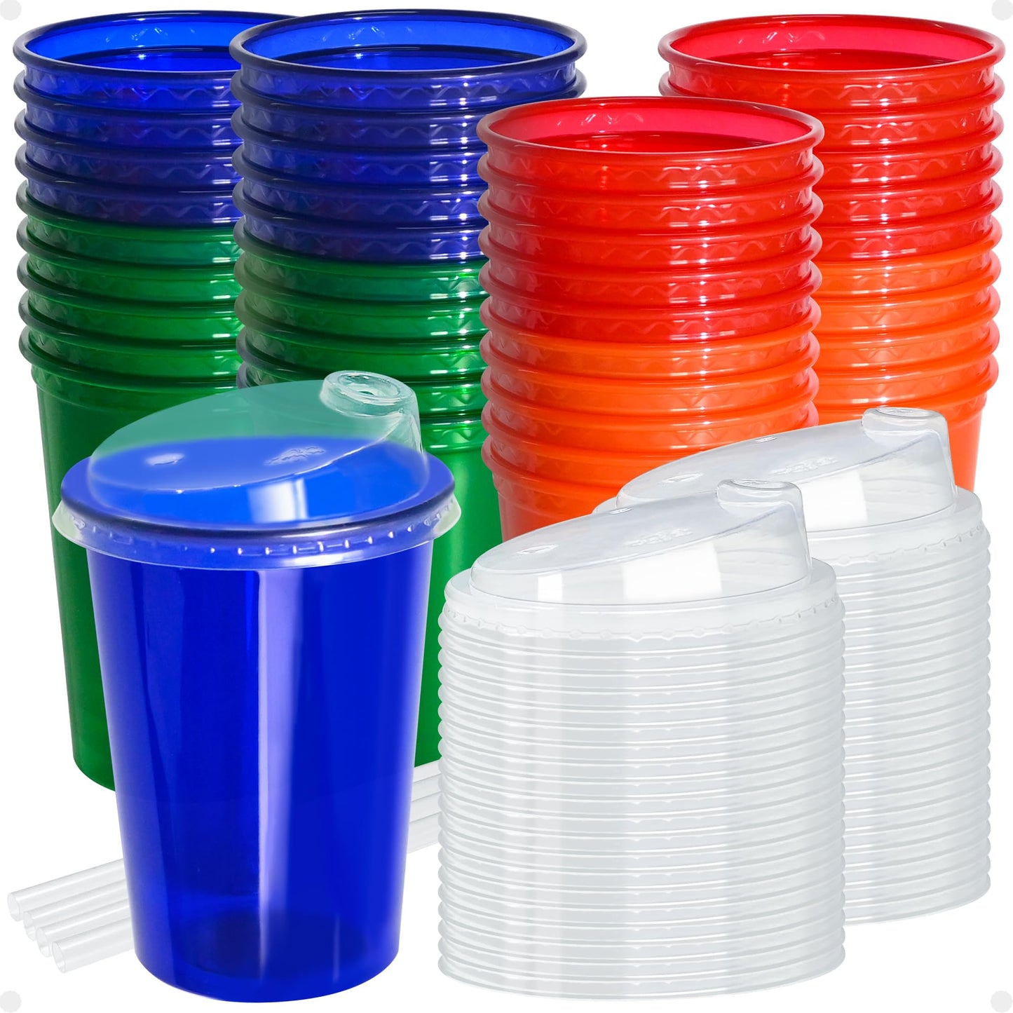 L LIKED 12oz Kids Sippy Cups – 40-Count Set, 4 Colors, Spill-Proof, BPA-Free