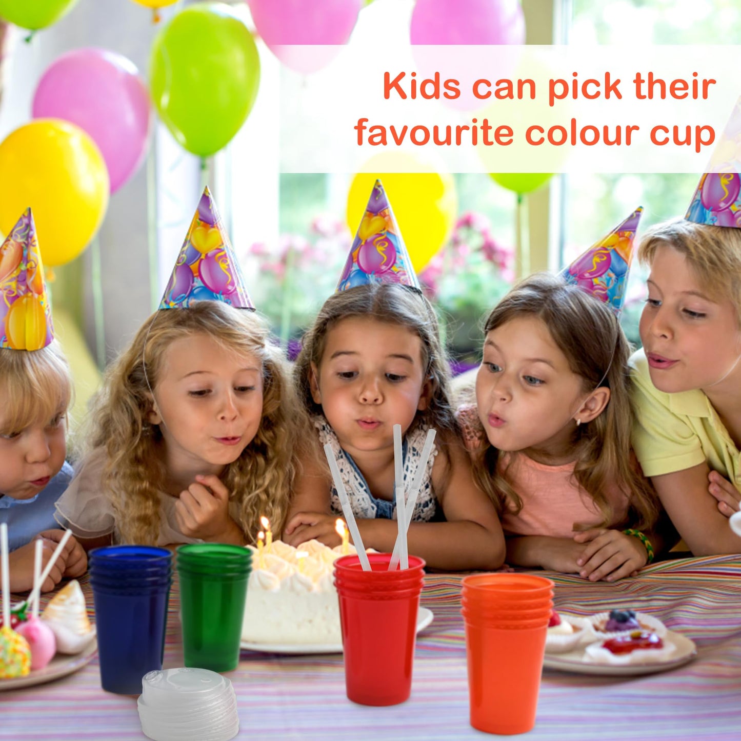 L LIKED 12oz Kids Sippy Cups – 40-Count Set, 4 Colors, Spill-Proof, BPA-Free